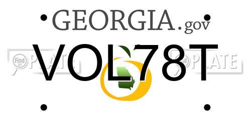 VOL78T Georgia License Plate