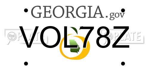 VOL78Z Georgia License Plate