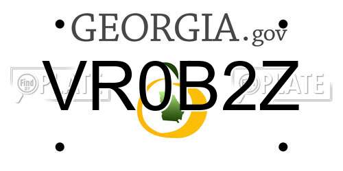 VR0B2Z Georgia License Plate