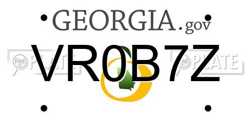 VR0B7Z Georgia License Plate