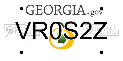 VR0S2Z Georgia License Plate