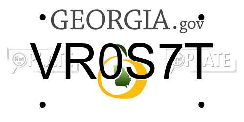 VR0S7T Georgia License Plate