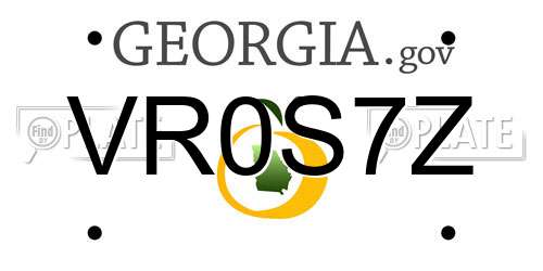 VR0S7Z Georgia License Plate