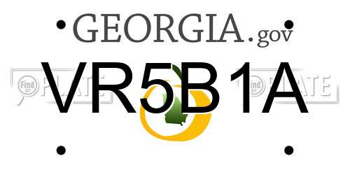 VR5B1A Georgia License Plate