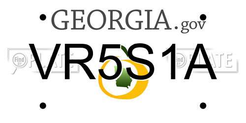 VR5S1A Georgia License Plate