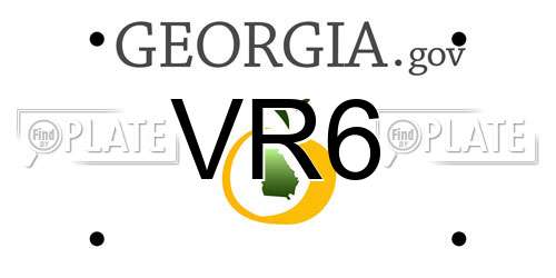 VR6 Georgia License Plate