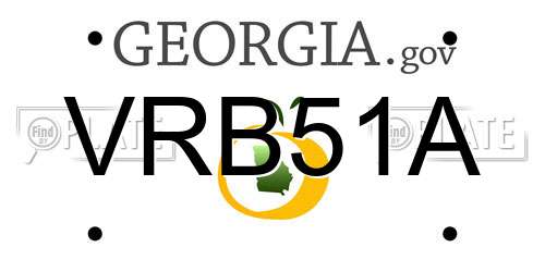 VRB51A Georgia License Plate
