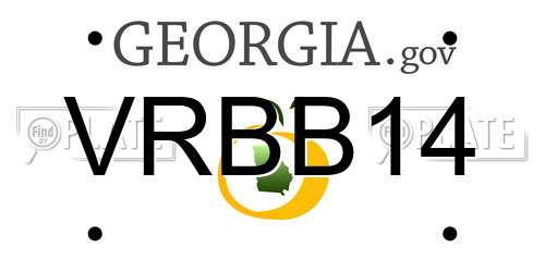 VRBB14 Georgia License Plate