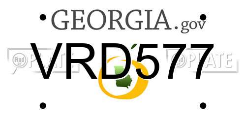 VRD577 Georgia License Plate