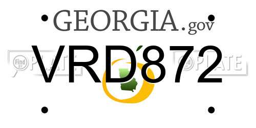 VRD872 Georgia License Plate