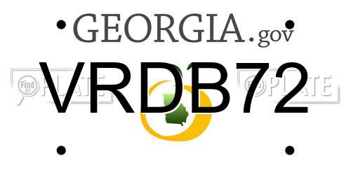 VRDB72 Georgia License Plate