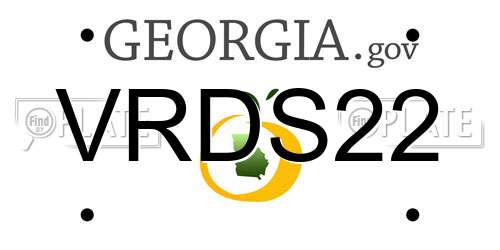 VRDS22 Georgia License Plate