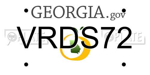 VRDS72 Georgia License Plate