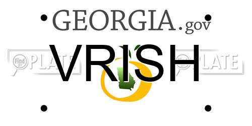 VRISH Georgia License Plate