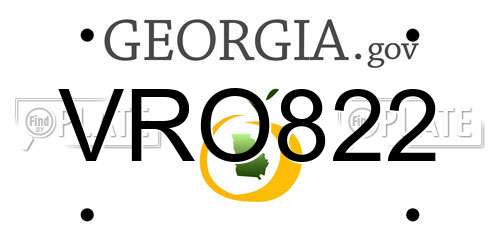VRO822 Georgia License Plate