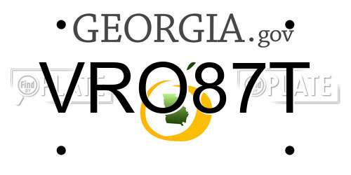 VRO87T Georgia License Plate