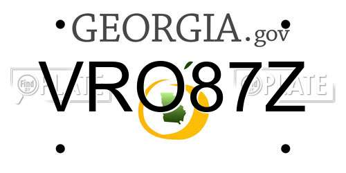 VRO87Z Georgia License Plate