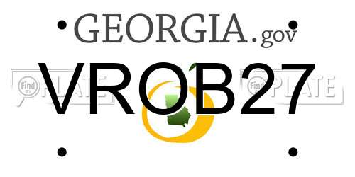 VROB27 Georgia License Plate