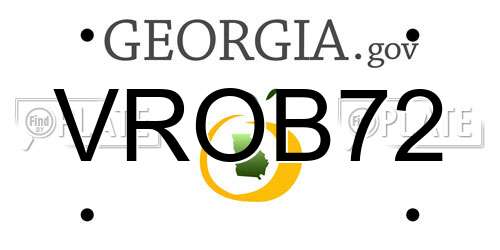 VROB72 Georgia License Plate