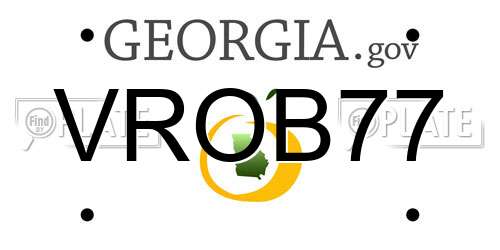 VROB77 Georgia License Plate