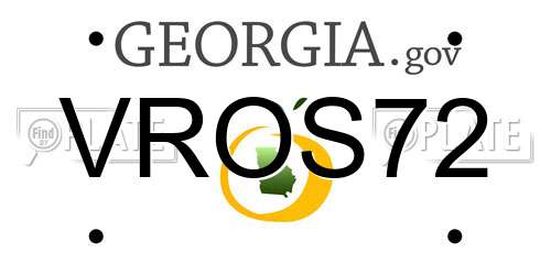 VROS72 Georgia License Plate