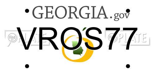 VROS77 Georgia License Plate