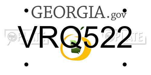 VRQ522 Georgia License Plate