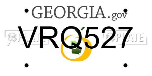 VRQ527 Georgia License Plate