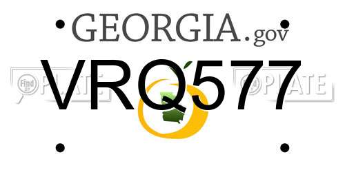 VRQ577 Georgia License Plate
