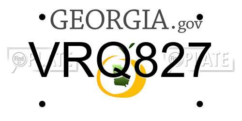VRQ827 Georgia License Plate