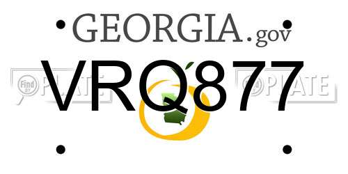 VRQ877 Georgia License Plate