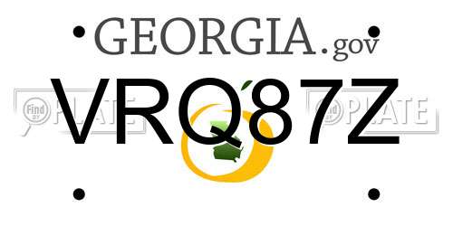VRQ87Z Georgia License Plate