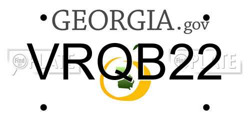 VRQB22 Georgia License Plate