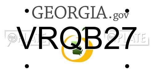 VRQB27 Georgia License Plate