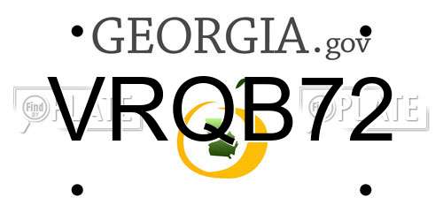 VRQB72 Georgia License Plate