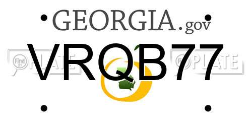 VRQB77 Georgia License Plate