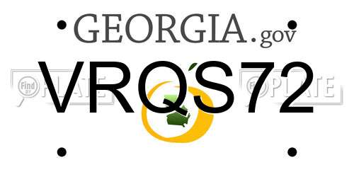 VRQS72 Georgia License Plate