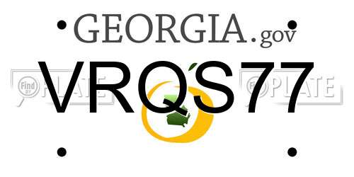 VRQS77 Georgia License Plate