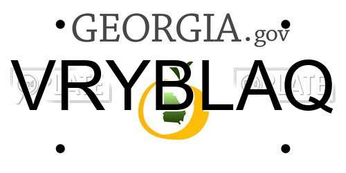 VRYBLAQ Georgia License Plate