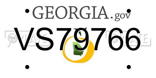 VS79766 Georgia License Plate