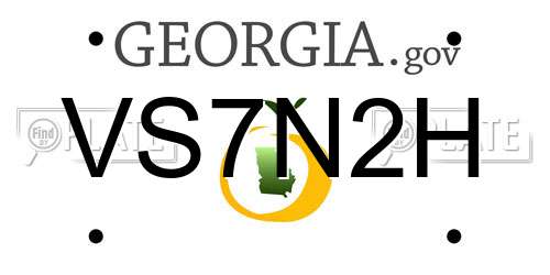 VS7N2H Georgia License Plate