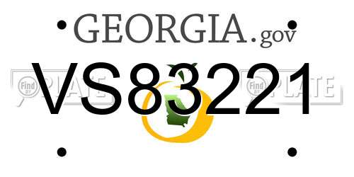 VS83221 Georgia License Plate