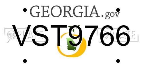 VST9766 Georgia License Plate