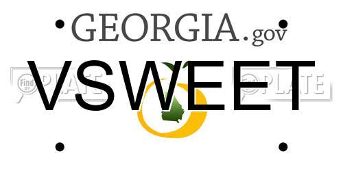 VSWEET Georgia License Plate