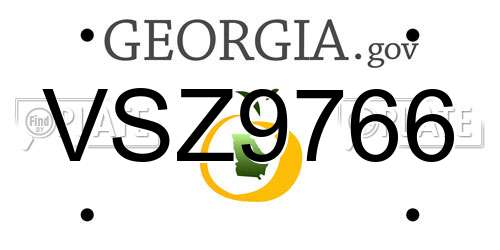 VSZ9766 Georgia License Plate