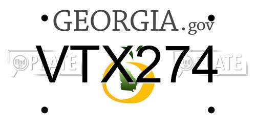 VTX274 Georgia License Plate