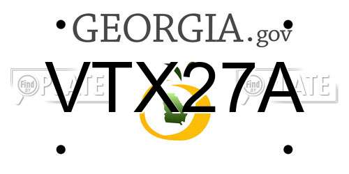 VTX27A Georgia License Plate