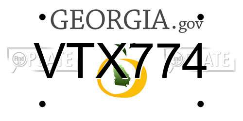 VTX774 Georgia License Plate