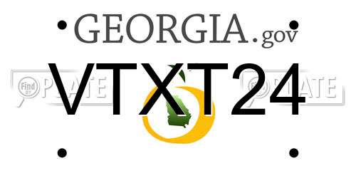 VTXT24 Georgia License Plate