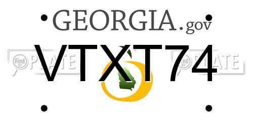VTXT74 Georgia License Plate